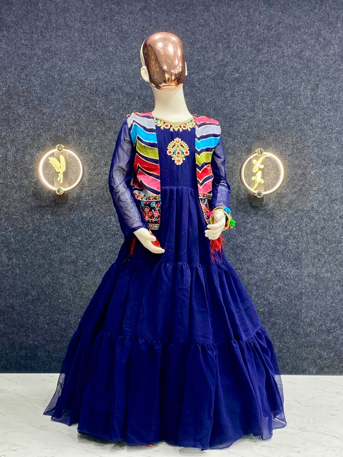 Pc 314 Faux Georgette Kids Wear Girls Readymade Gown Wholesale Shop In Surat
